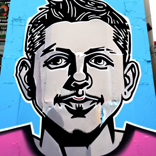 keogh portrait as graffiti, street art, trending on artstation